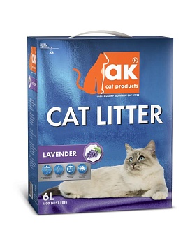 AK Cat Lavander Комкующийся бентонитовый наполнитель с ароматом лаванды 6л купить  зоотовары для животных