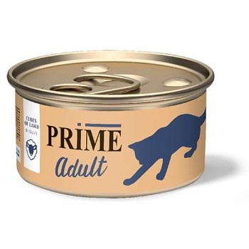 PRIME MEAT консервы для кошек Ягненок кусочки в соусе 24х75гр купить 