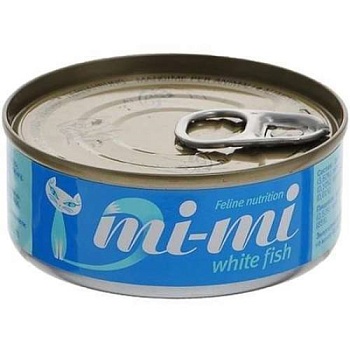 Мi-Мi консервы для кошек и котят с Белой Рыбой 24х80г купить 