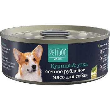 Petibon Smart консервы для собак рубленое мясо с курицей и уткой 100г купить 