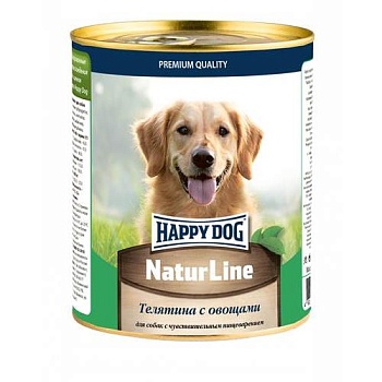 HAPPY DOG Natur Line консервы для собак телятина с овощами 6х750гр купить 