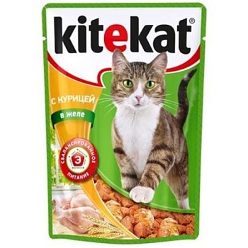 KiteKat для кошек пауч Курица в желе 28х85г купить 