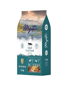 Mystic Adult Cat Food Chicken сухой корм для кошек с курицей 1,5кг купить  зоотовары для животных
