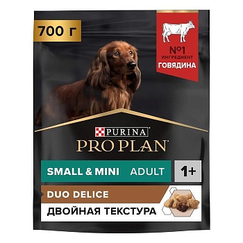 Pro Plan Duo Delice Сухой Корм для Собак Мелких и Карликовых Пород Говядина с Рисом 700гр купить 