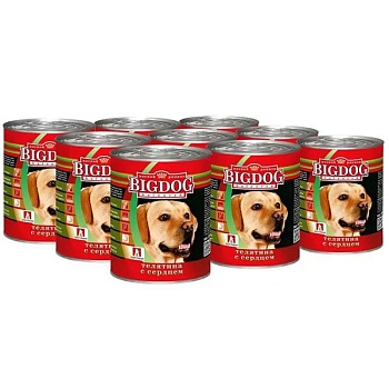 ЗООГУРМАН BIG DOG консервы для собак Телятина с сердцем 9х850гр купить 
