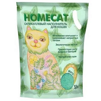 HOMECAT Мята силикагелевый наполнитель для кошачьих туалетов с ароматом мяты 3,8л купить 