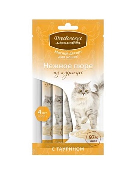 ДЕРЕВЕНСКИЕ ЛАКОМСТВА Нежное пюре из курицы 40г купить  зоотовары для животных