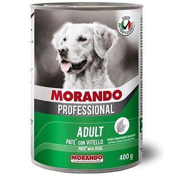 Morando Professional Консервированный корм для собак паштет с телятиной 24х400г купить 