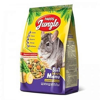 HAPPY JUNGLE Корм для шиншилл 400гр купить 