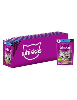 Whiskas консервы для кошек лоось в желе 28х75г купить  зоотовары для животных
