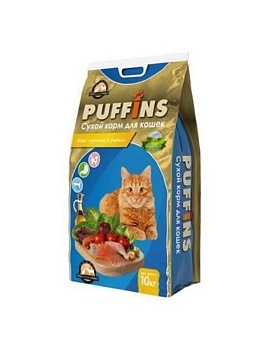Puffins Сухой Корм для Кошек Курочка и Рыбка 10кг купить  зоотовары для животных