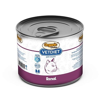 Organic Сhoice VET Renal для кошек профилактика болезней почек 12х240г купить 