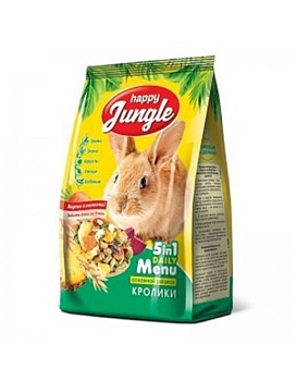 HAPPY JUNGLE Корм для кроликов 900гр купить  зоотовары для животных
