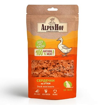 AlpenHof Сердечки из утки для кошек 50гр купить 