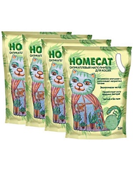 HOMECAT Алоэ Вера силикагелевый наполнитель для кошачьих туалетов с ароматом Алоэ Вера 4х7,6л купить  зоотовары для животных