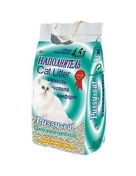 Наполнитель для кошек Пусси-Кет Океанический 3х4,5л купить  зоотовары для животных