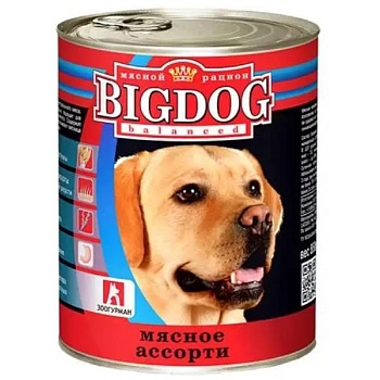 ЗООГУРМАН BIG DOG консервы для собак Мясное ассорти 850г купить 