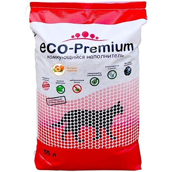 Наполнитель ECO-Premium Комкующийся Персик 55л купить 