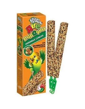 ЗООМИР Веселый попугай палочки 2 шт. для волнистых попугаев люб. семена 50г купить  зоотовары для животных