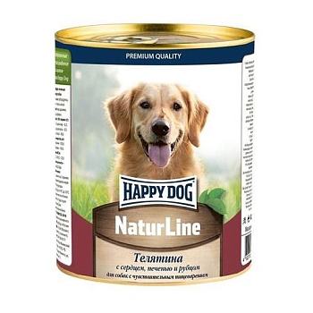 HAPPY DOG Natur Line консервы для собак телятина с сердцем, печенью и рубцом 970гр купить 
