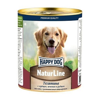 HAPPY DOG Natur Line консервы для собак телятина с сердцем, печенью и рубцом 6х750гр купить 