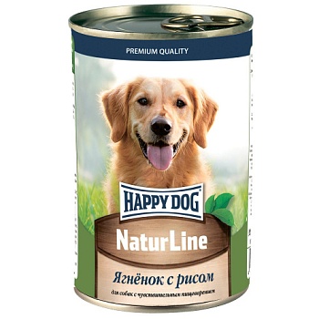 Happy Dog Natur Line консервы для собак Ягненок с рисом 20х410гр купить 