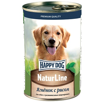 Happy Dog Natur Line консервы для собак Ягненок с рисом 410гр купить 