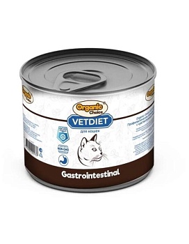 Organic Сhoice VET Gastrointestinal профилактическое питание для взрослых кошек с чувствительным пищеварением 12х240г купить  зоотовары для животных