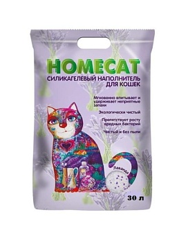 HOMECAT Лаванда Силикагелевый наполнитель для кошачьих туалетов с ароматом лаванды 30л купить  зоотовары для животных