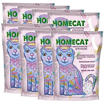 HOMECAT Волшебные кристаллы силикагелевый наполнитель для кошачьих туалетов 8х3,8л купить 