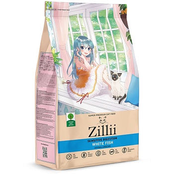 ZILLII Sensitive Digestion Cat Сухой корм для взрослых кошек с чувствительным пищеварением Белая Рыба 2кг купить 