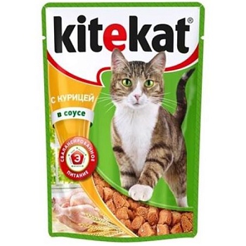 KiteKat для кошек пауч Курица в соусе 28х85г купить 