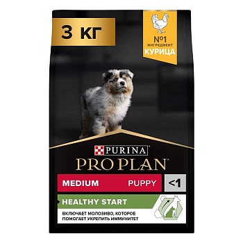 PRO PLAN Puppy Medium сухой корм для щенков средних пород 10 - 25 кг Курица 3кг купить 