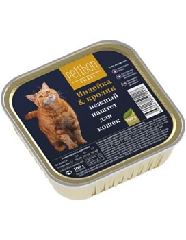 Четвероногий ГУРМАН Petibon Smart Паштет для кошек с индейкой и кроликом 24х100г купить  зоотовары для животных