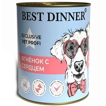 Best Dinner Exclusive Vet Profi Gastro Intestinal для собак Ягненок с сердцем 12х340г купить 