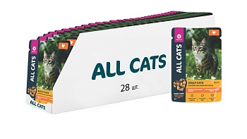 ALL CATS для кошек тефтельки с индейкой в соусе 28х85г купить 