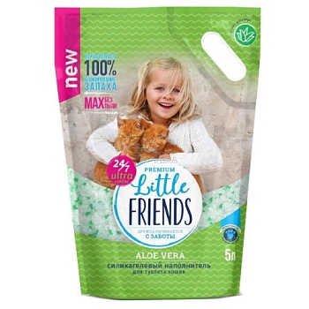 Наполнитель LITTLE FRIENDS Aloe Vera силикагелевый с ароматом алоэ вера 5л купить 