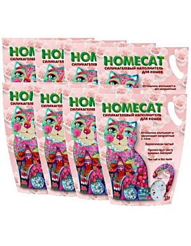 HOMECAT Роза Силикагелевый наполнитель для кошачьих туалетов с ароматом розы 8х3,8л купить  зоотовары для животных