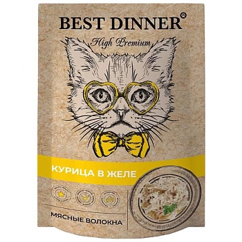 Best Dinner High Premium консервы для кошек Курица в желе 24х85г купить 