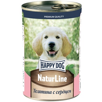 HAPPY DOG Natur Line консервы для щенков телятина с сердцем 20х410гр купить 