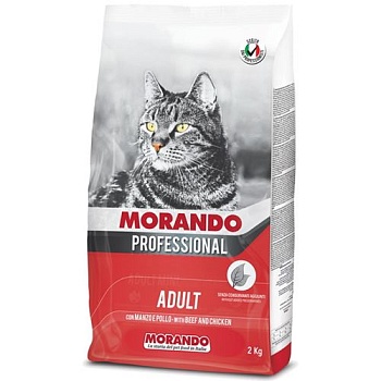 Morando Professional Gatto Сухой корм для взрослых кошек с говядиной и курицей 2кг купить 