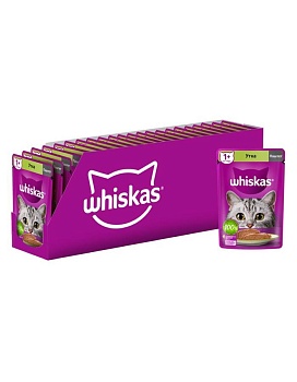 Whiskas корм для кошек паштет с уткой 28х75г купить  зоотовары для животных