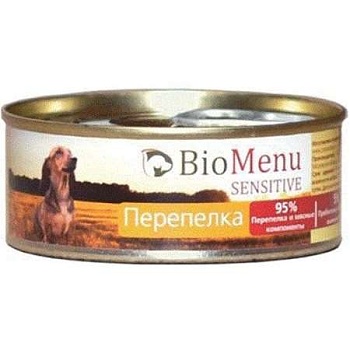 Biomenu Sensitive Консервы для Собак Перепелка 95%-Мясо 100г купить 