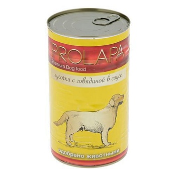 Prolapa Premium консервы для собак говядина кусочки в соусе 6х850гр купить 