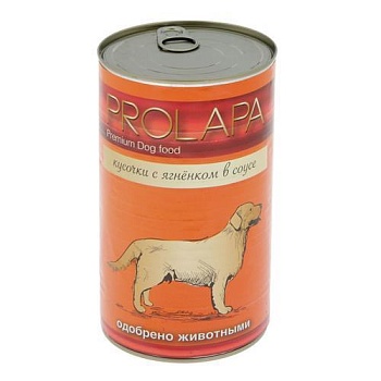 Prolapa Premium консервы для собак с ягненком кусочки в соусе 6х850гр купить 
