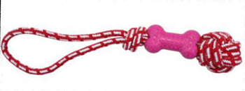 HOMEPET Игрушка для собак Косточка на веревке TPR 42см купить 