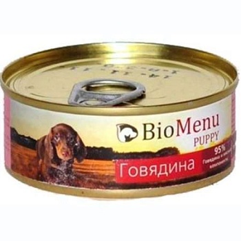 Biomenu Puppy Консервы для Щенков Говядина 95%-Мясо 24х100г купить 