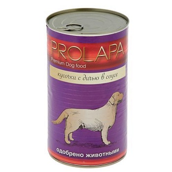 Prolapa Premium консервы для собак дичь кусочки в соусе 6х850гр купить 
